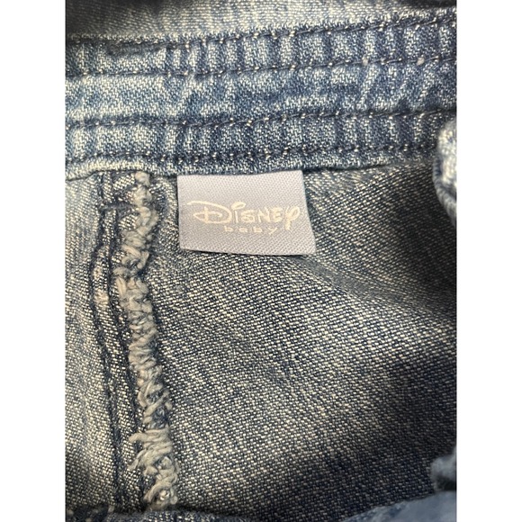 Disney Baby Mickey Mouse Denim Overalls vintage Football Little Champ 0-3M team - Picture 6 of 8